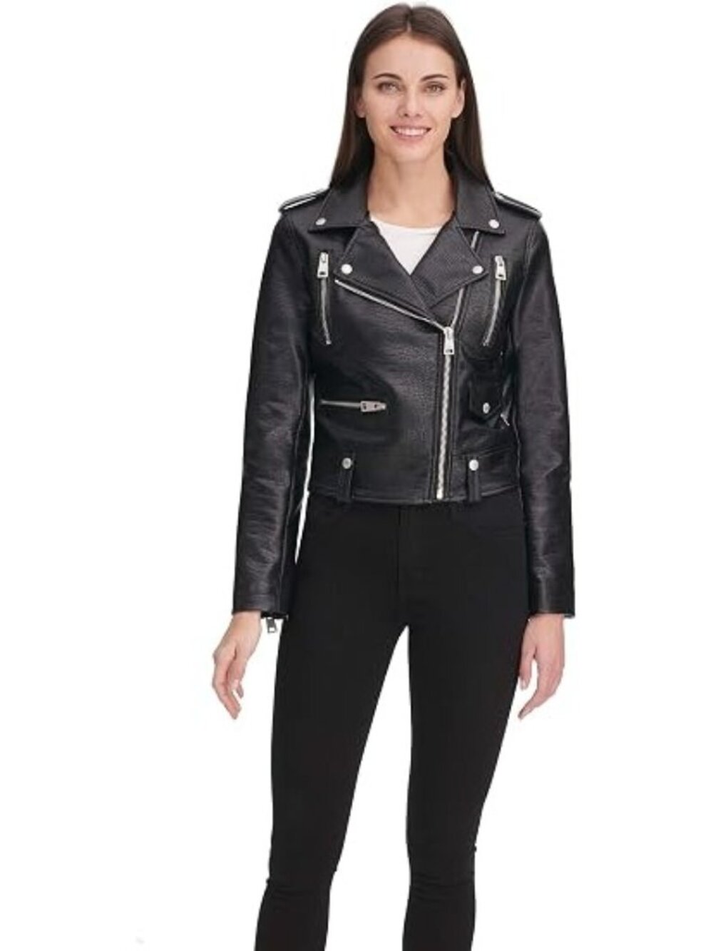 Levis Moto Jacket Womens Size Medium Contemporary Asymmetrical Faux-Leather